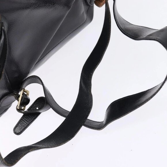 GUCCI Bamboo Backpack Leather Navy Gold 003 2058 0016 Auth gh884 - Picture 10 of 16